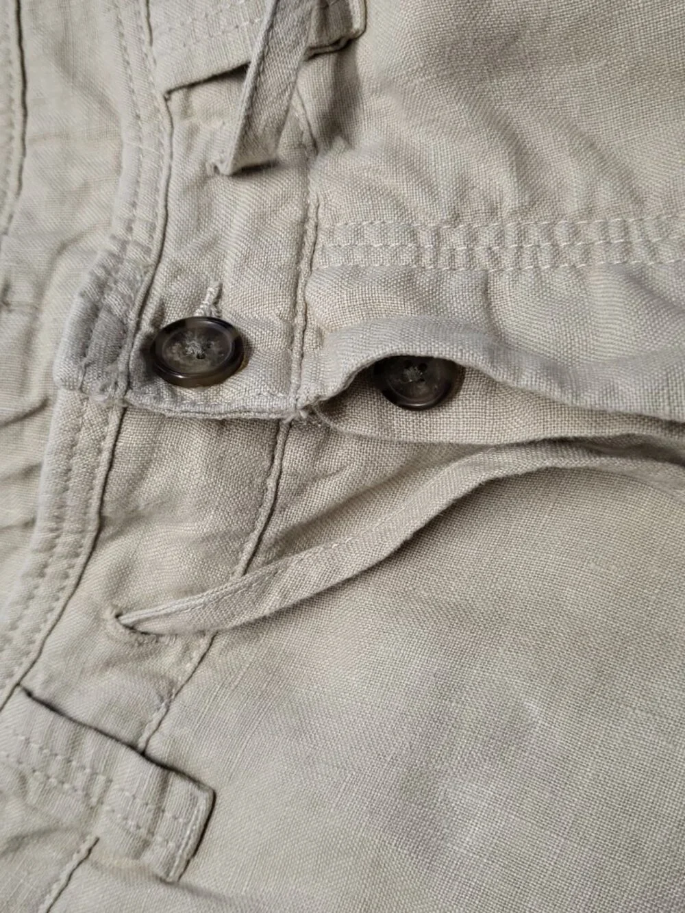 Murano Baird McNutt Linen Pants Mens 34 X 30 Buttonf Fly Drawstrings 100% Linen